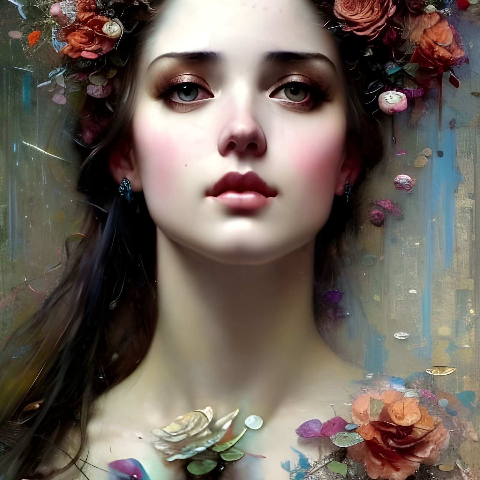 Detailed Portrait of Beautiful Woman in Hyperrealistic Style