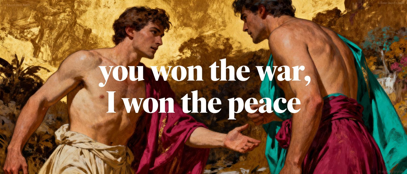 Vibrant Contrasted Colors of Victory and Peace