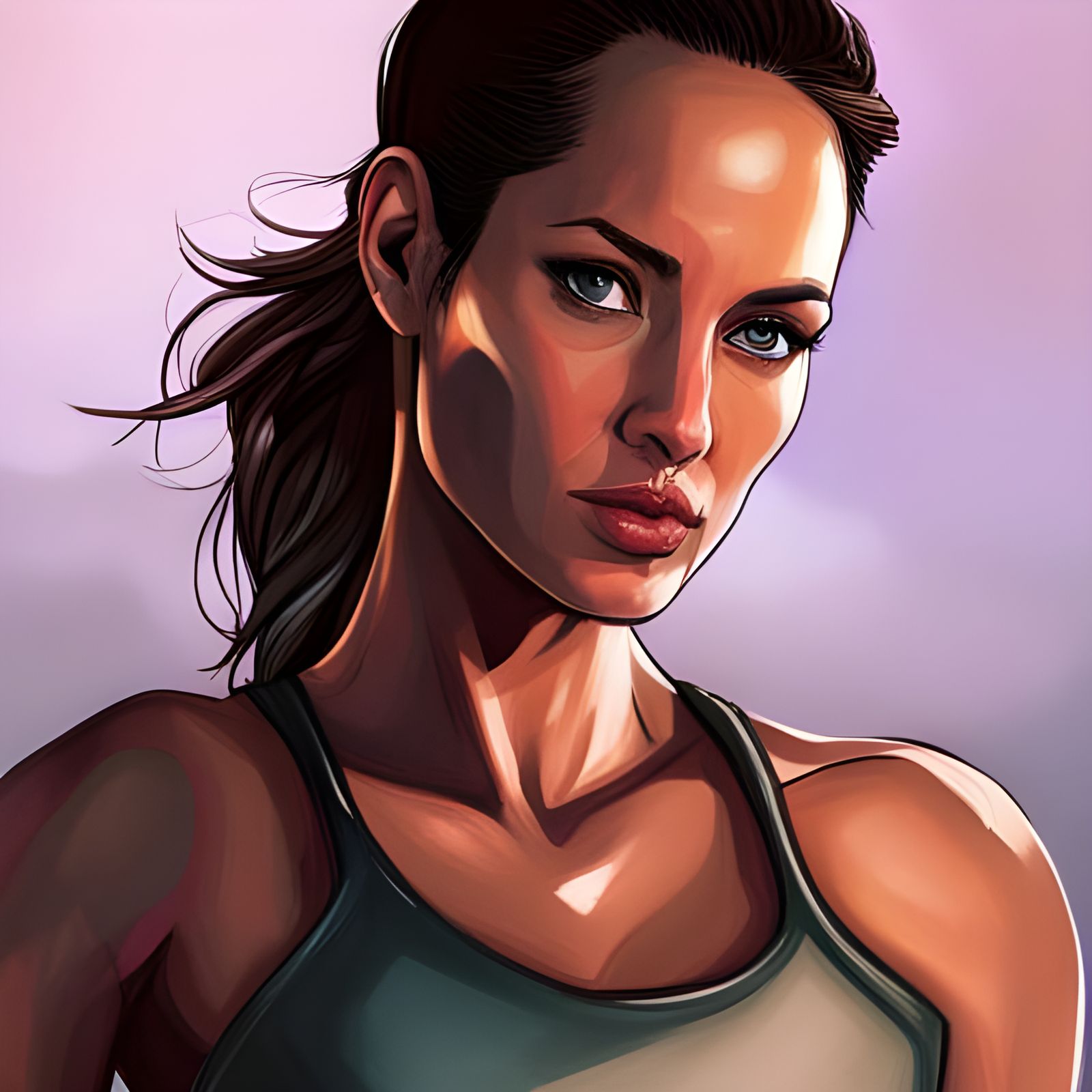 Lara Croft: Hyperrealistic Portrait of a Fitness Influencer