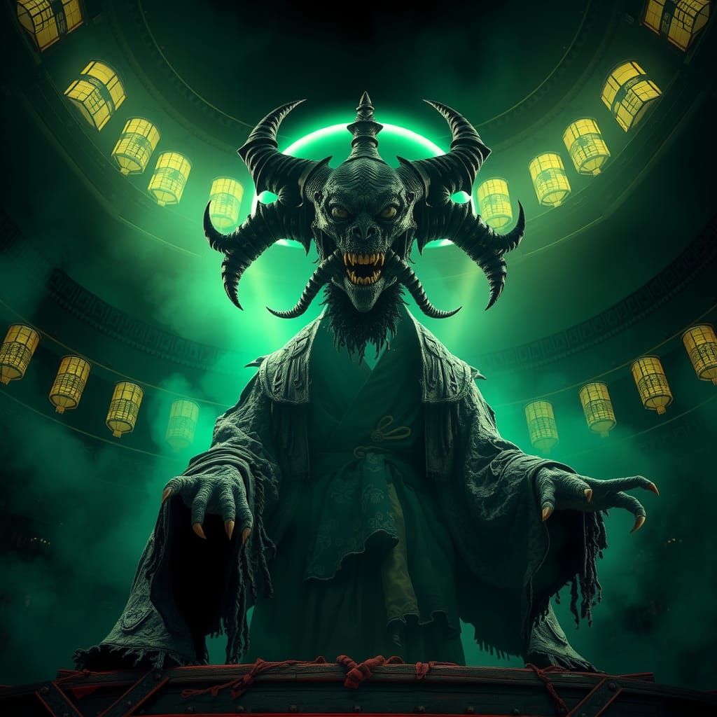 Ukiyo-e Kabuki "Grandfather Nurgle," the "Lord of Pestilence...