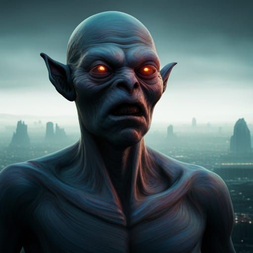 Dark Alien World of Monsters in Photorealistic Style