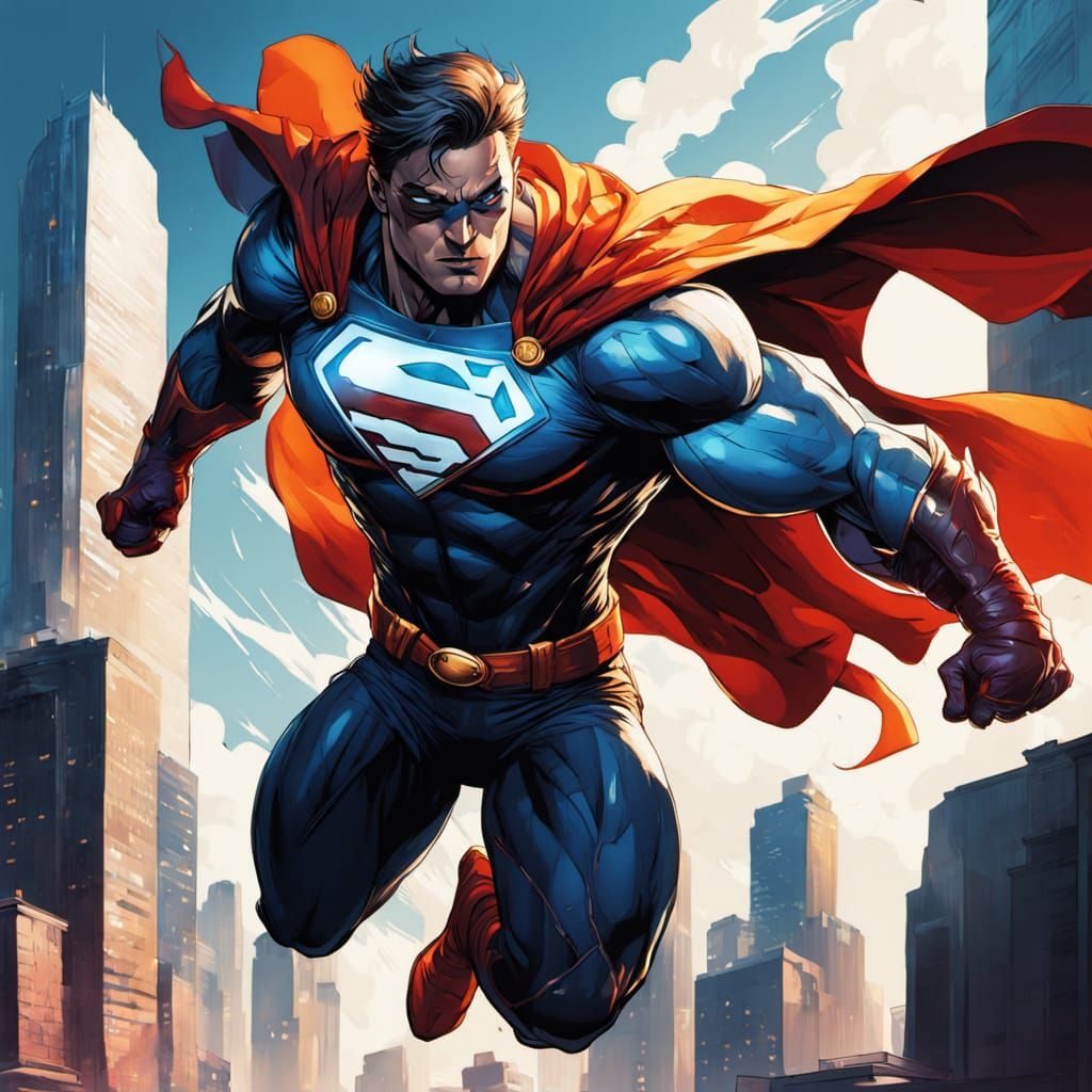 Dreamer Leaps Between Buildings in Dynamic Comic Art Style