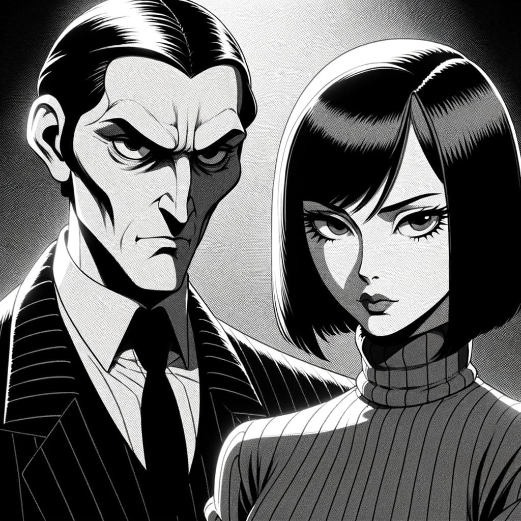 Sleek Duo in Cel-Shaded Anime Style