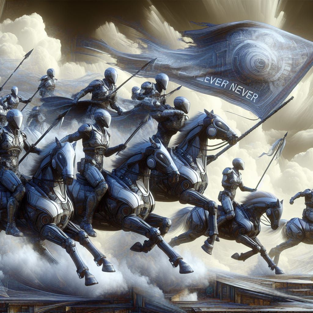 Futuristic Knights Battle the Wind