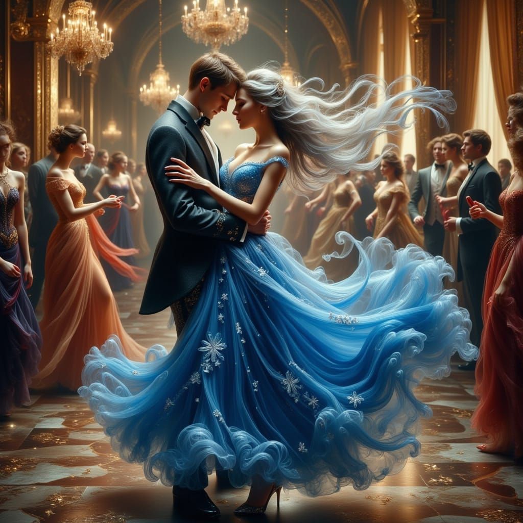 Romantic Waltz in Opulent Palace Interior
