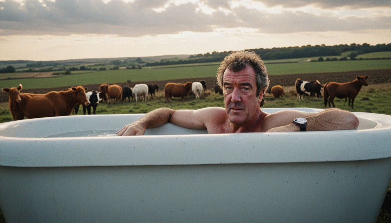 Jeremy Clarkson takes a bath