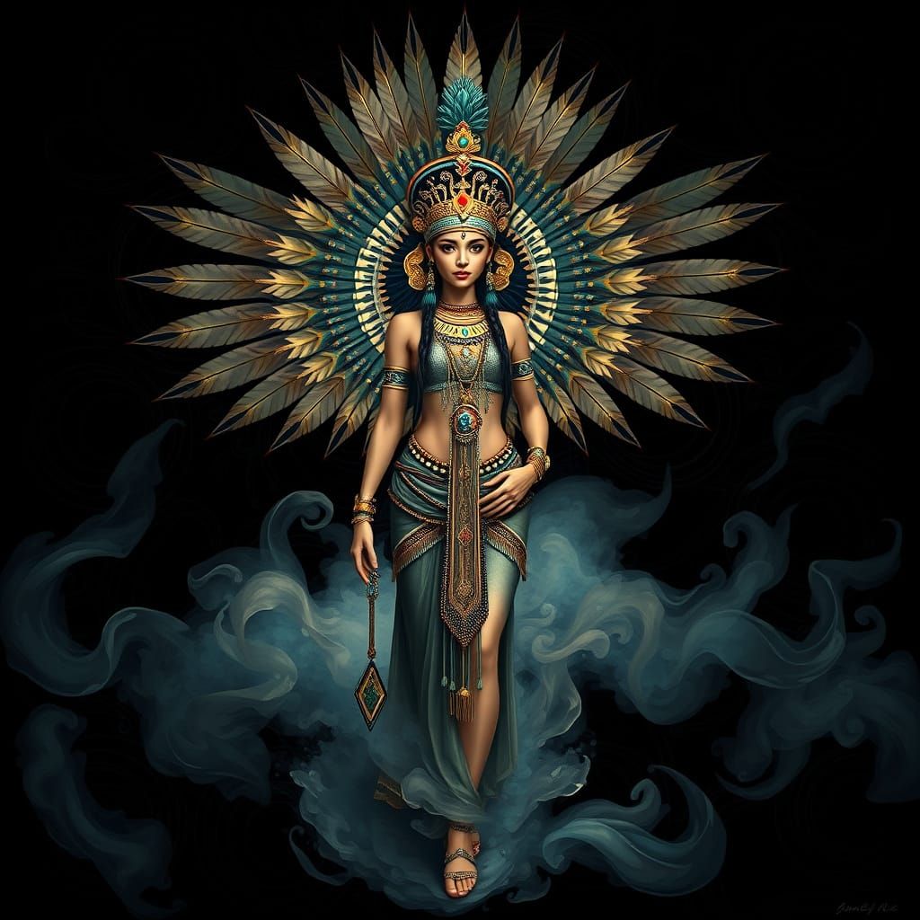 Aztec Princess in Ethereal Fantasy Style