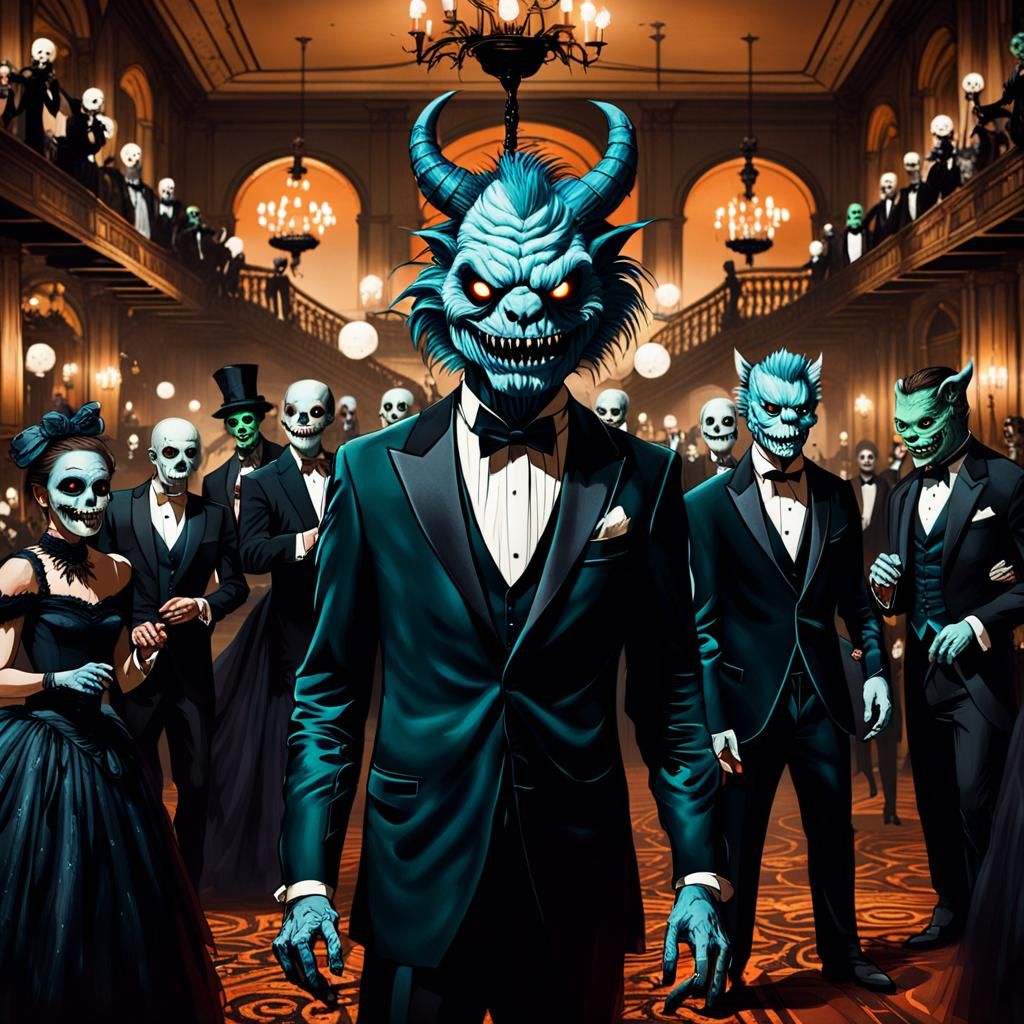 Halloween Monster Ball in a Ballroom