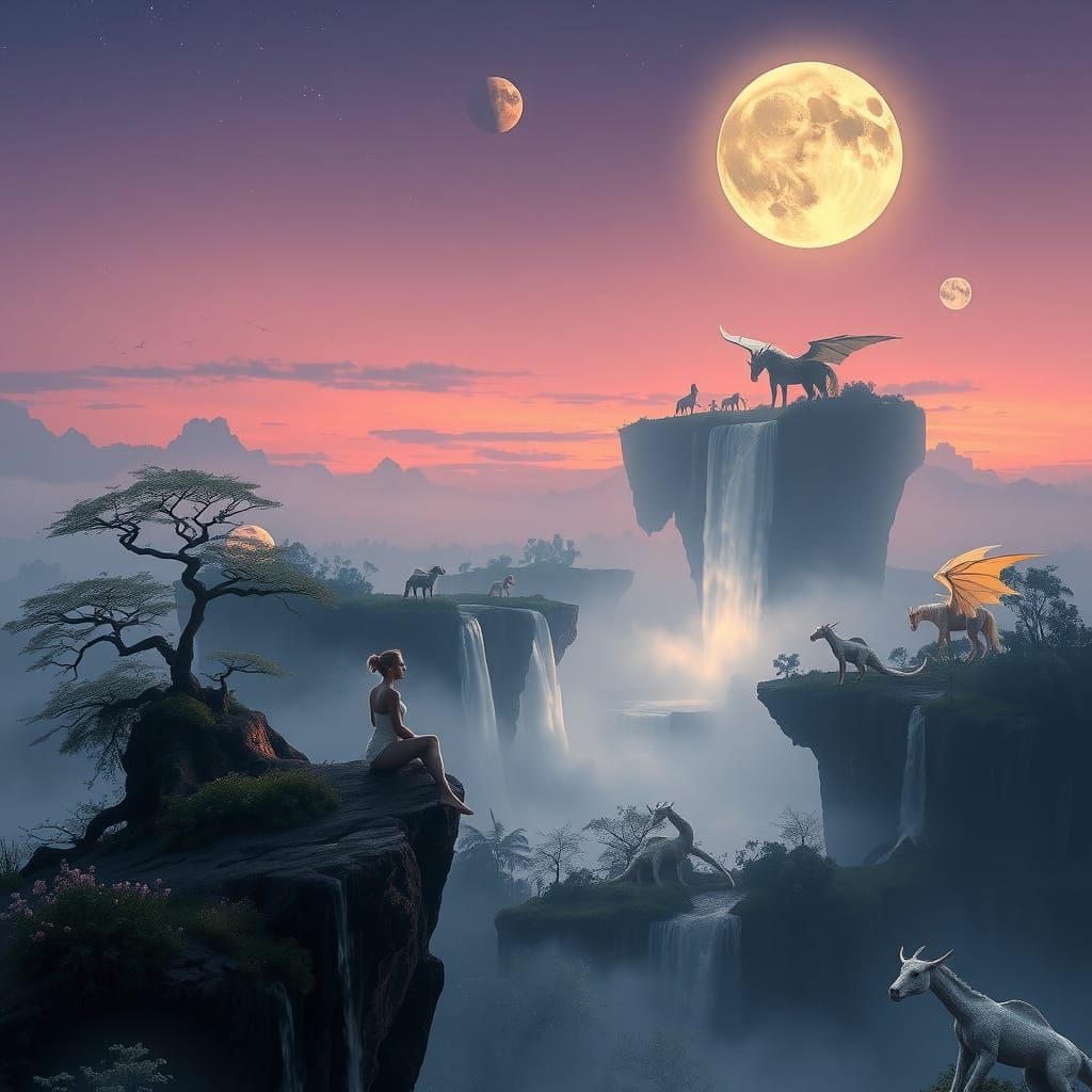 Floating Islands in Celestial Twilight