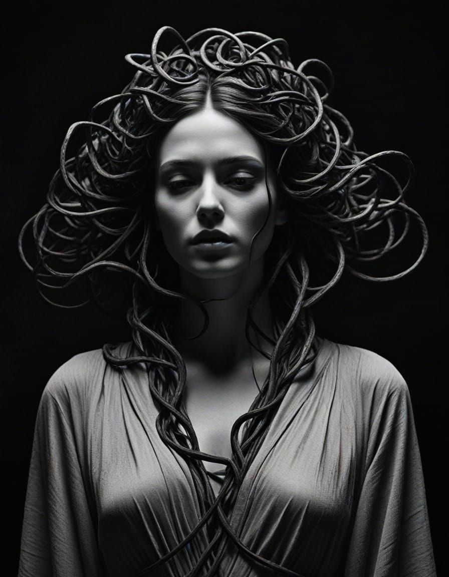 Ethereal Figure in Monochromatic Labyrinth
