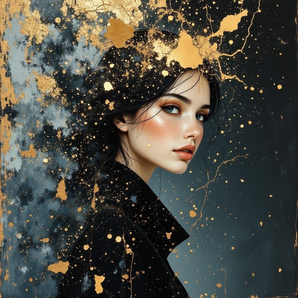 Abstract Oil Painting with Sharp Details