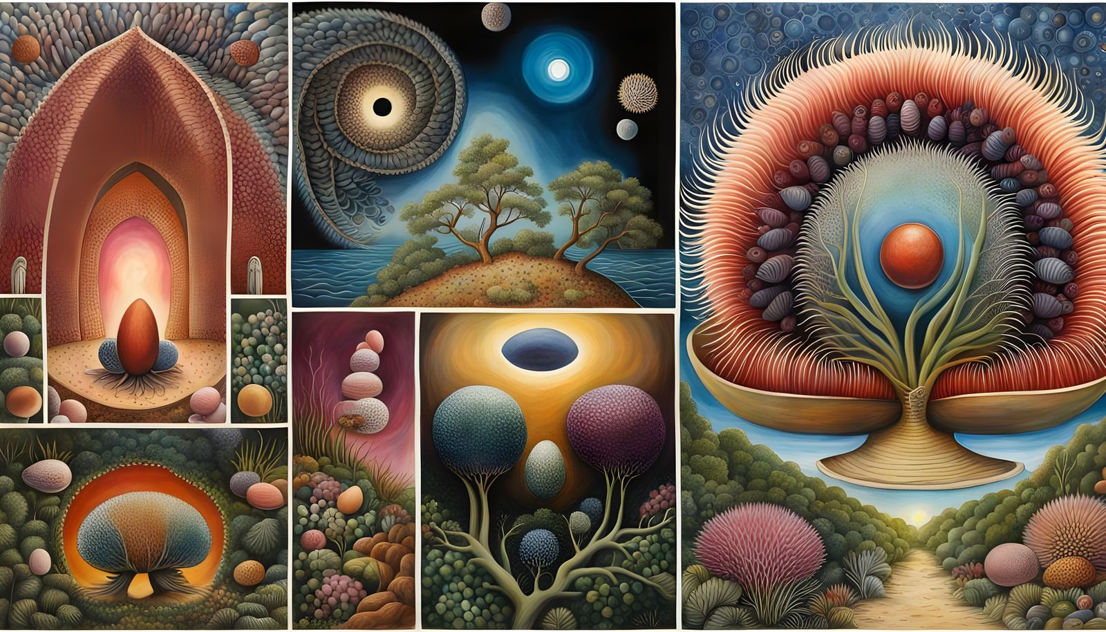 Echidna in Harmonious Yoga Pose, Codex Seraphinianus Style