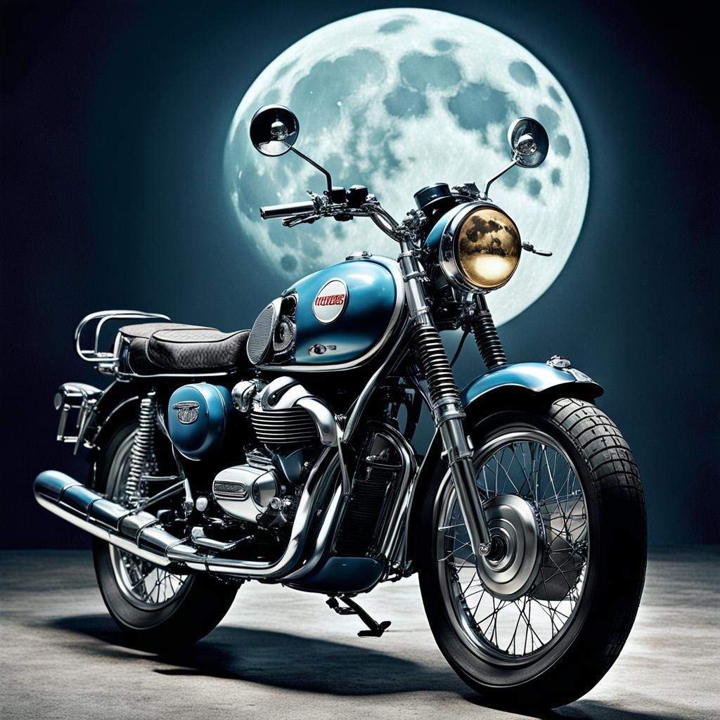 Moon and Motorcycle: Backstage High Fashion Still Life