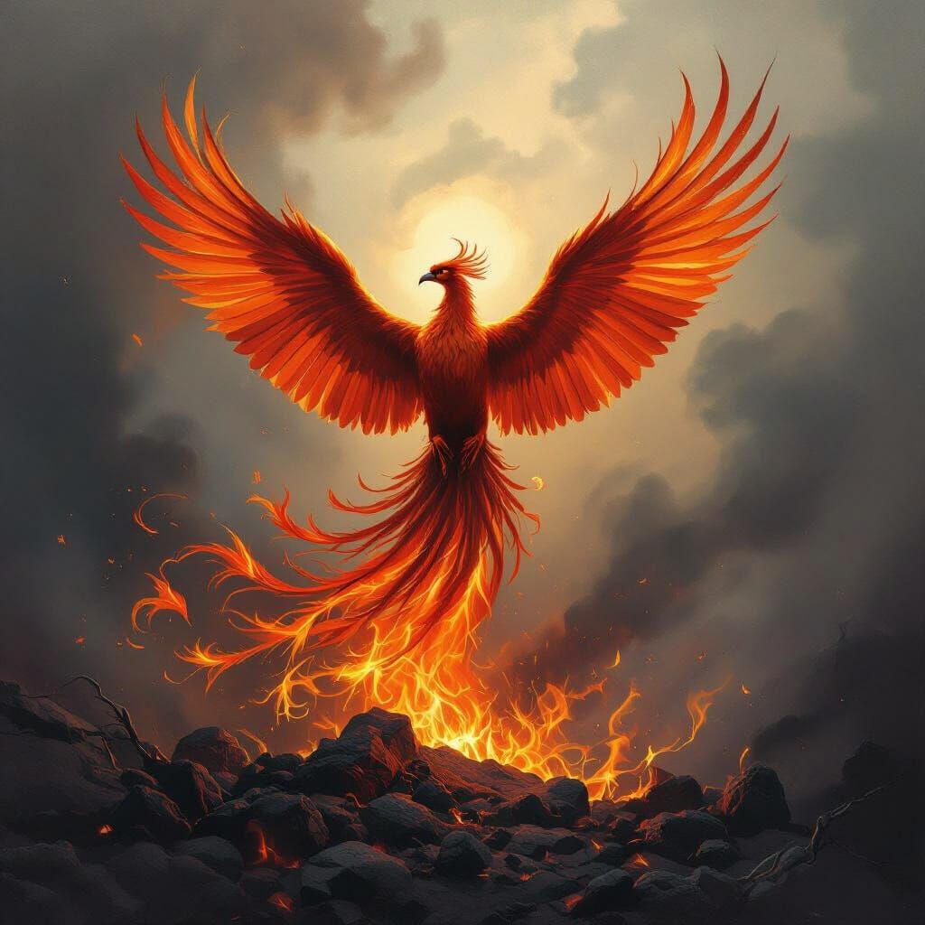 Phoenix Rising: A Dramatic Painterly Vision