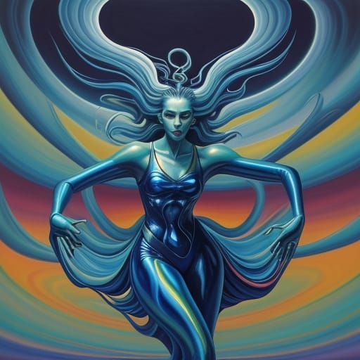 Surreal 90s Dancer in Dali-Inspired Dreamscape