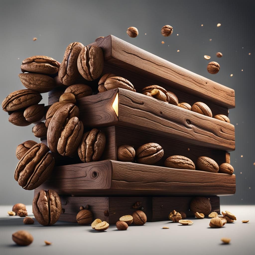 Confident Walnut in 3D Game Cinematic Style