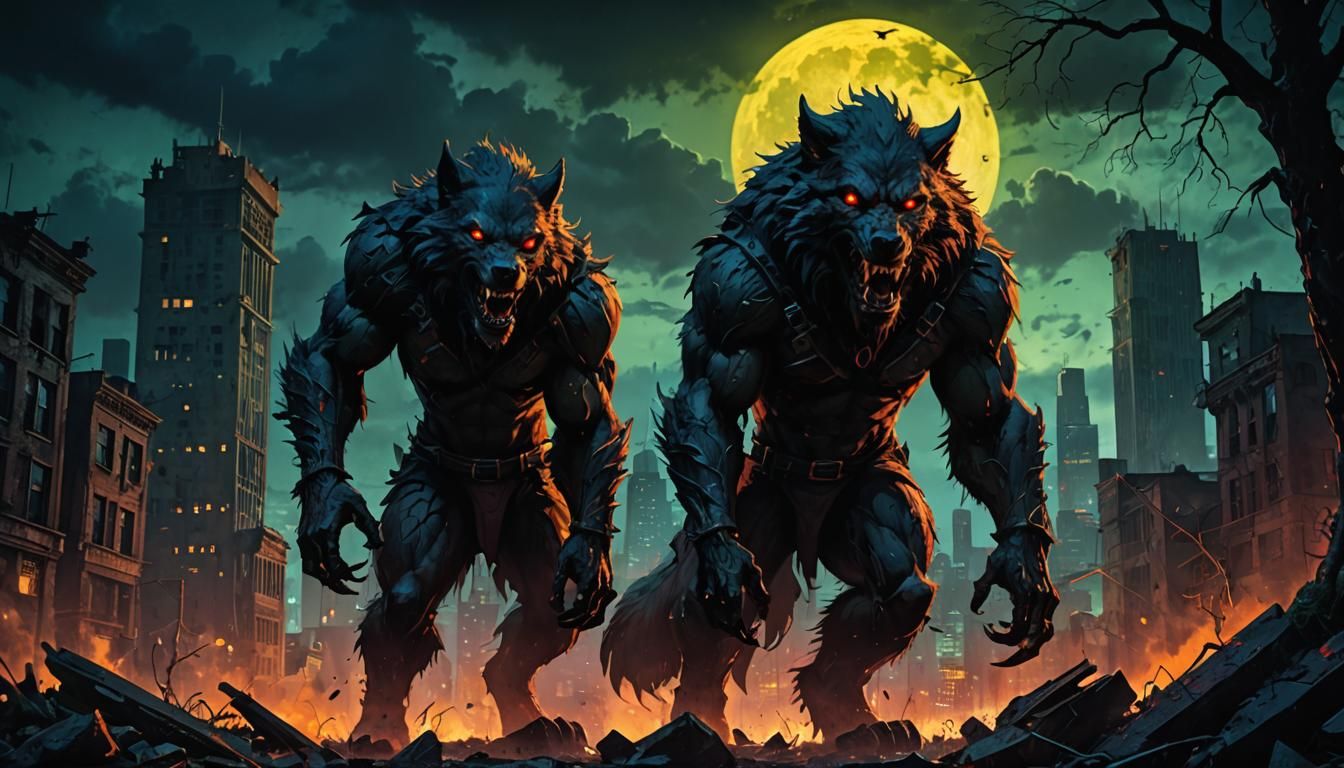 Werewolf Apocalypse Transformation: Fantasy Concept Art