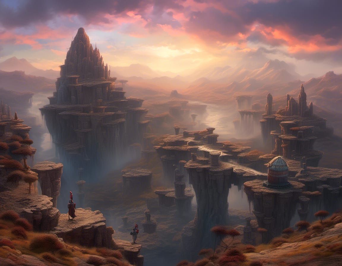 Surreal Sardinian Masks and Rose Seascape, Oil Painting