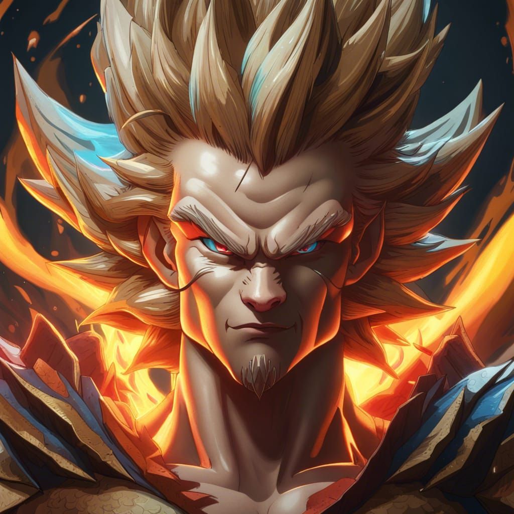 Hyperdetailed Super Saiyan Dragon Portrait in 8k