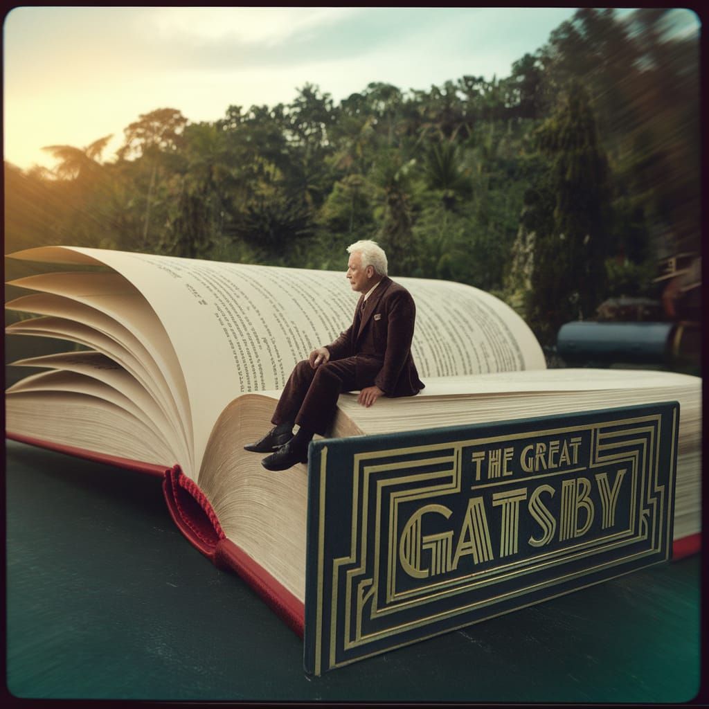 Miniature Danny DeVito on Giant Book Film Still in Cinematic...