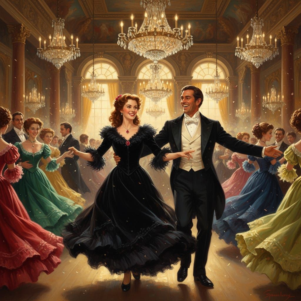 Vivian Leigh & Rhett Butler Dancing in Gone With The Wind St...