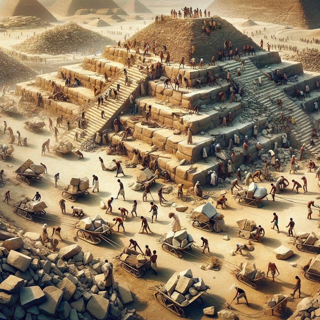 Great Pyramid of Giza Construction, Aerial View