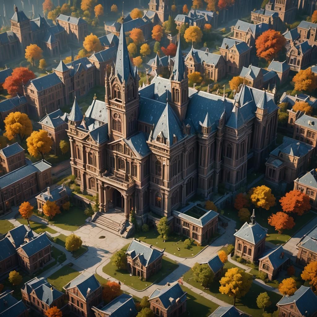 Fantastical School in Detailed Matte Painting Style