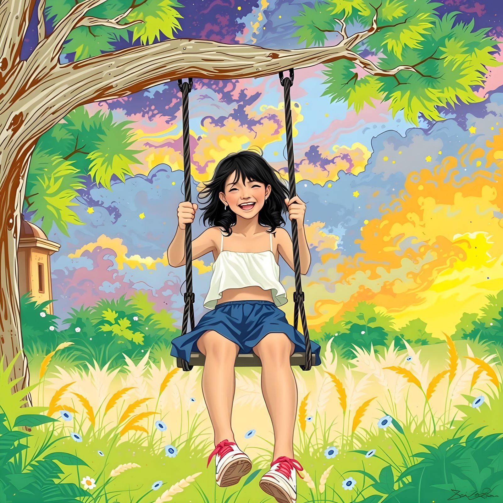 Vibrant Afternoon Swing