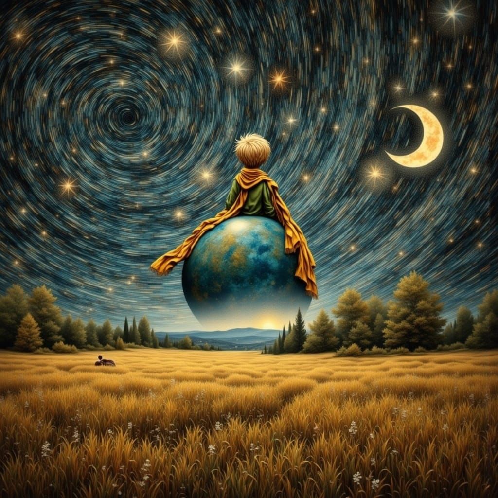 The Little Prince in a Starry Night Universe