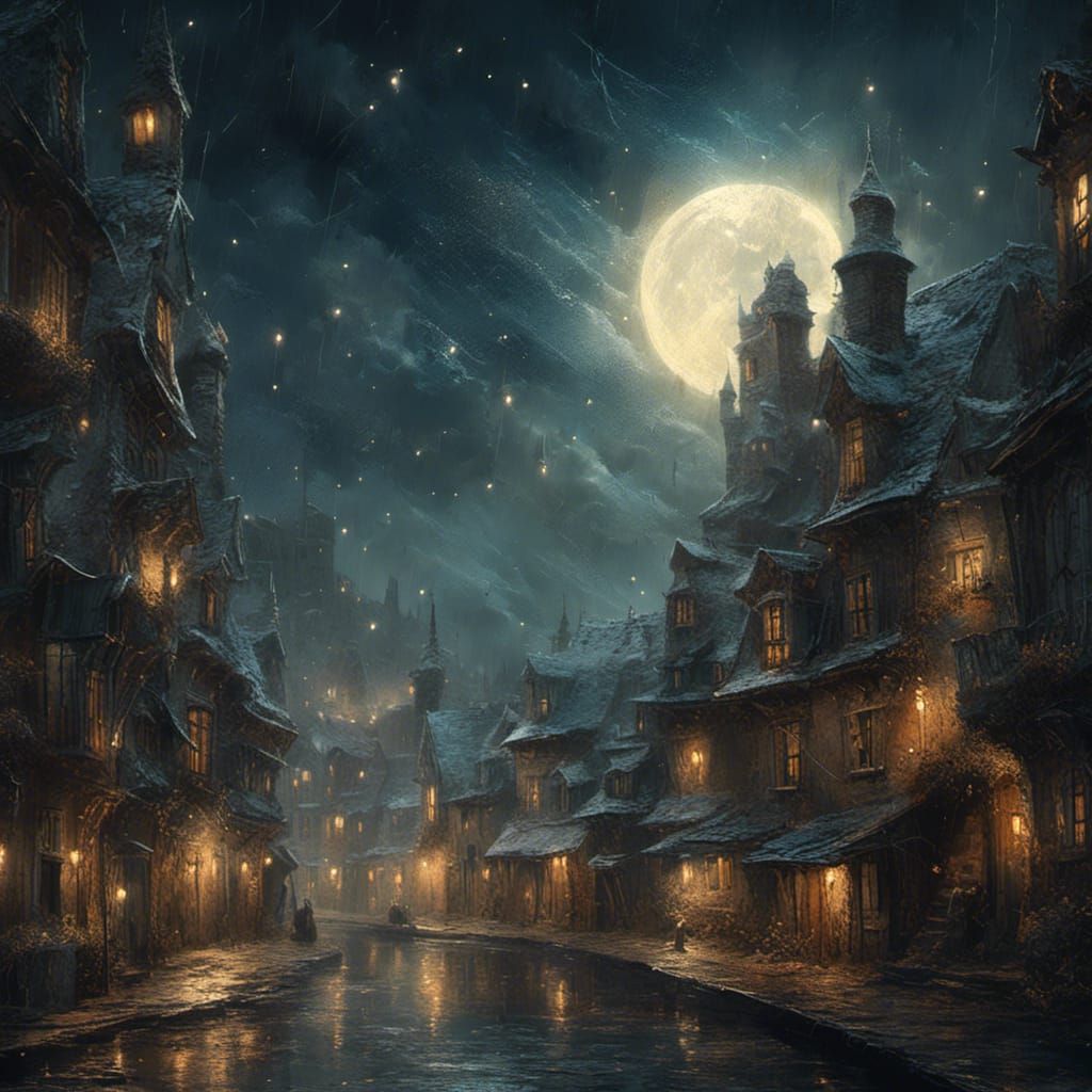 Ectoplasmic Alien City Shimmers Under Pale Stars