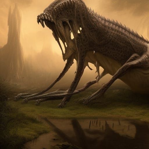 Fantastical Creature in Detailed Matte Painting