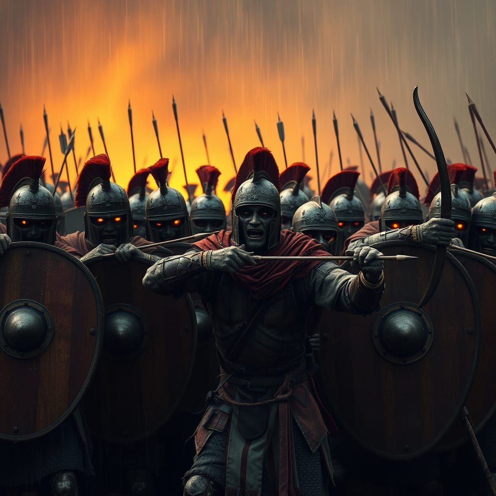 Roman Legion Zombies Stand Firm Against Arrow Rain