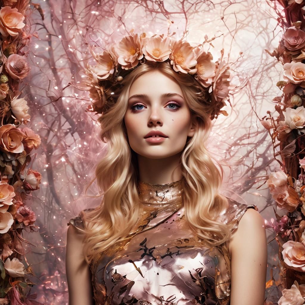 Radiant Goddess with Bioluminescent Glow