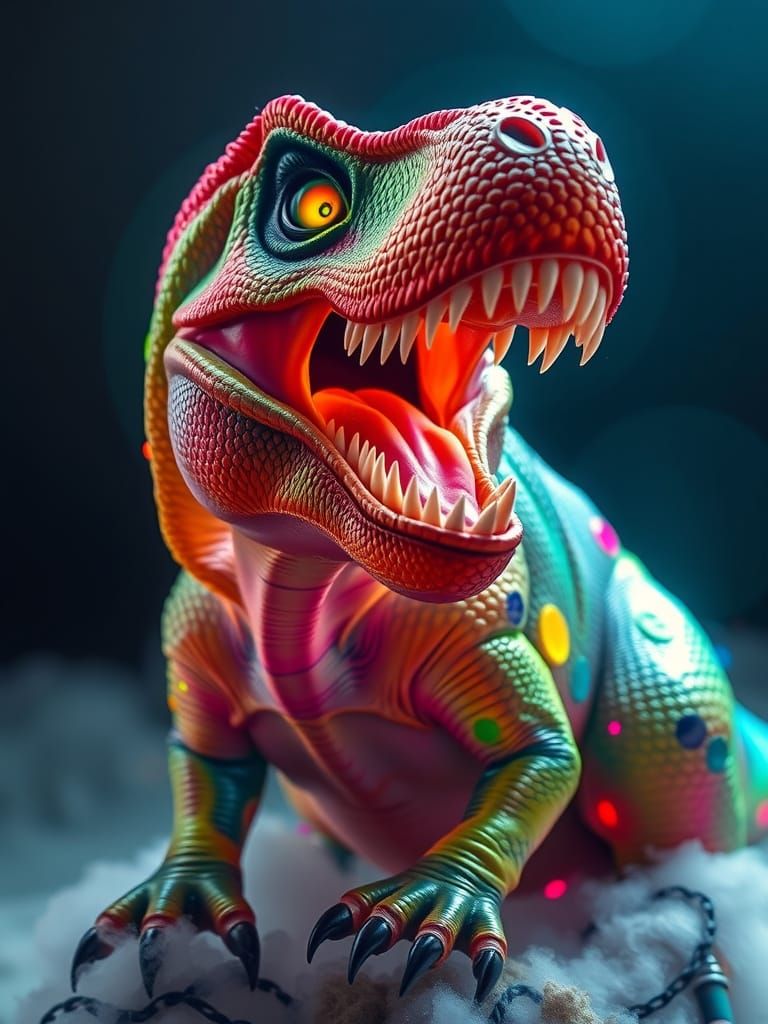 Fierce Tyrannosaurus Rex in Prismatic Armor