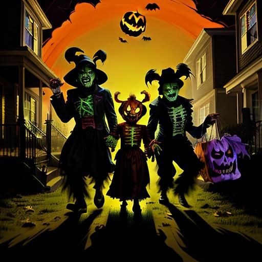 Zombie Clown Monkeys Trick-or-Treat: Comic Book Art