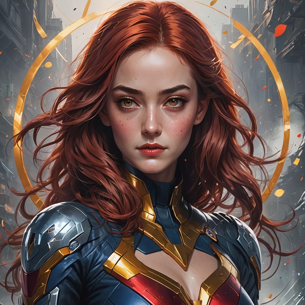 Jean Grey Marvelpunk Portrait in 8K Resolution