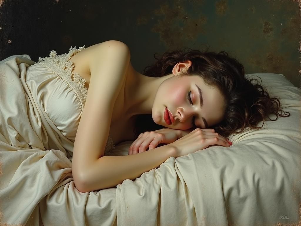 Slumbering Nymph in Classic Painting Style
