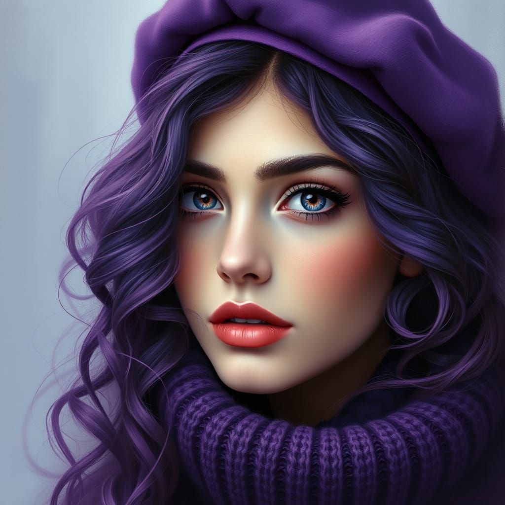 A breathtaking ethereal face gorgeous women.She has delicate...