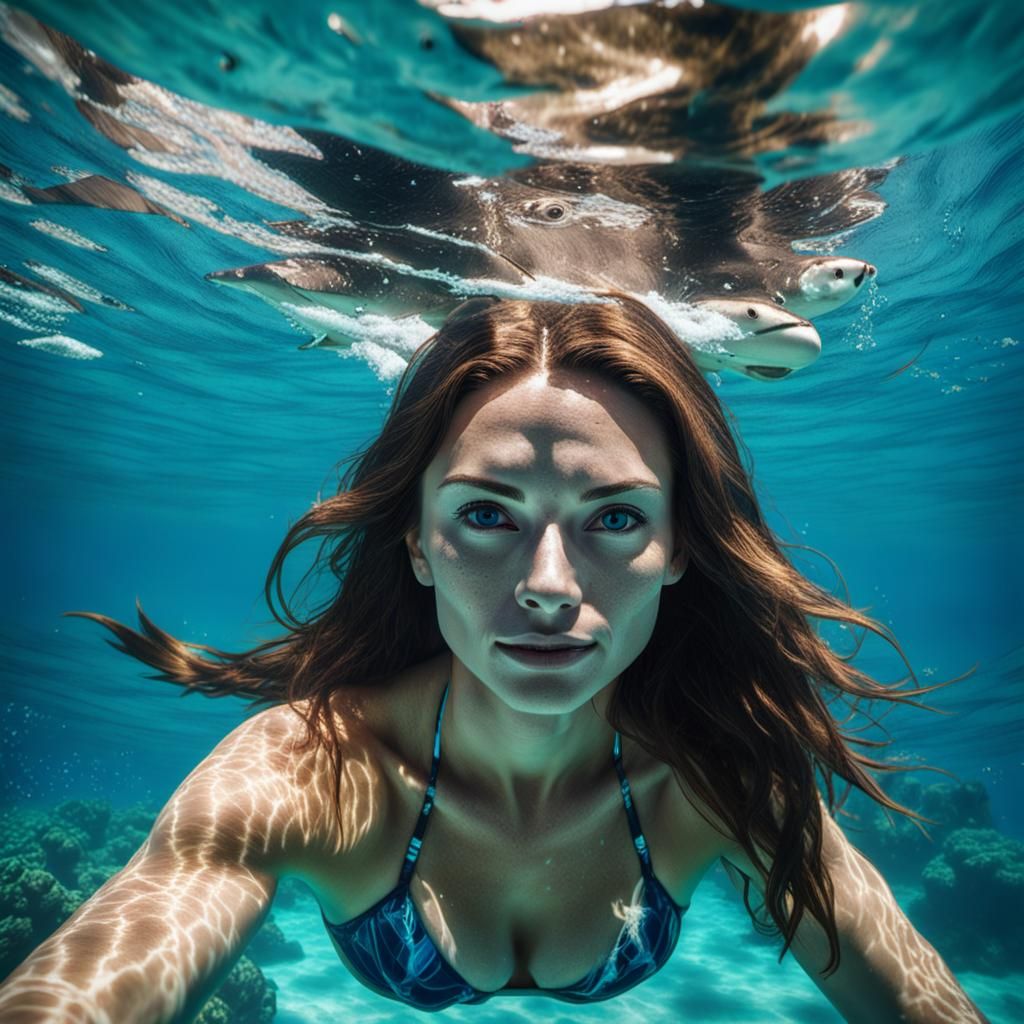 underwater selfie