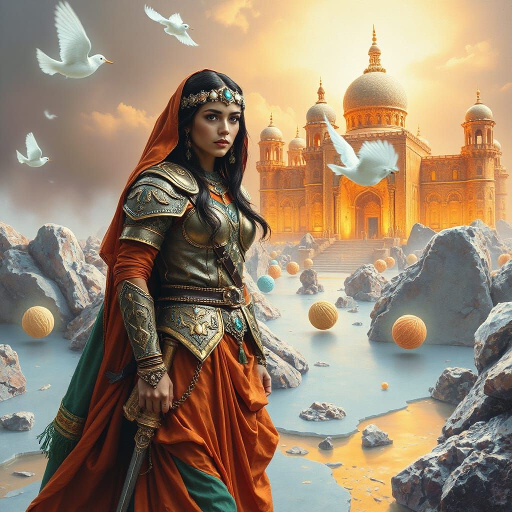 Surreal Cyber Metamorphosis in Vibrant Impasto Style