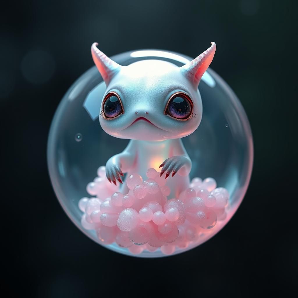 Translucent Vitreous Orb with Anthropomorphic Visage