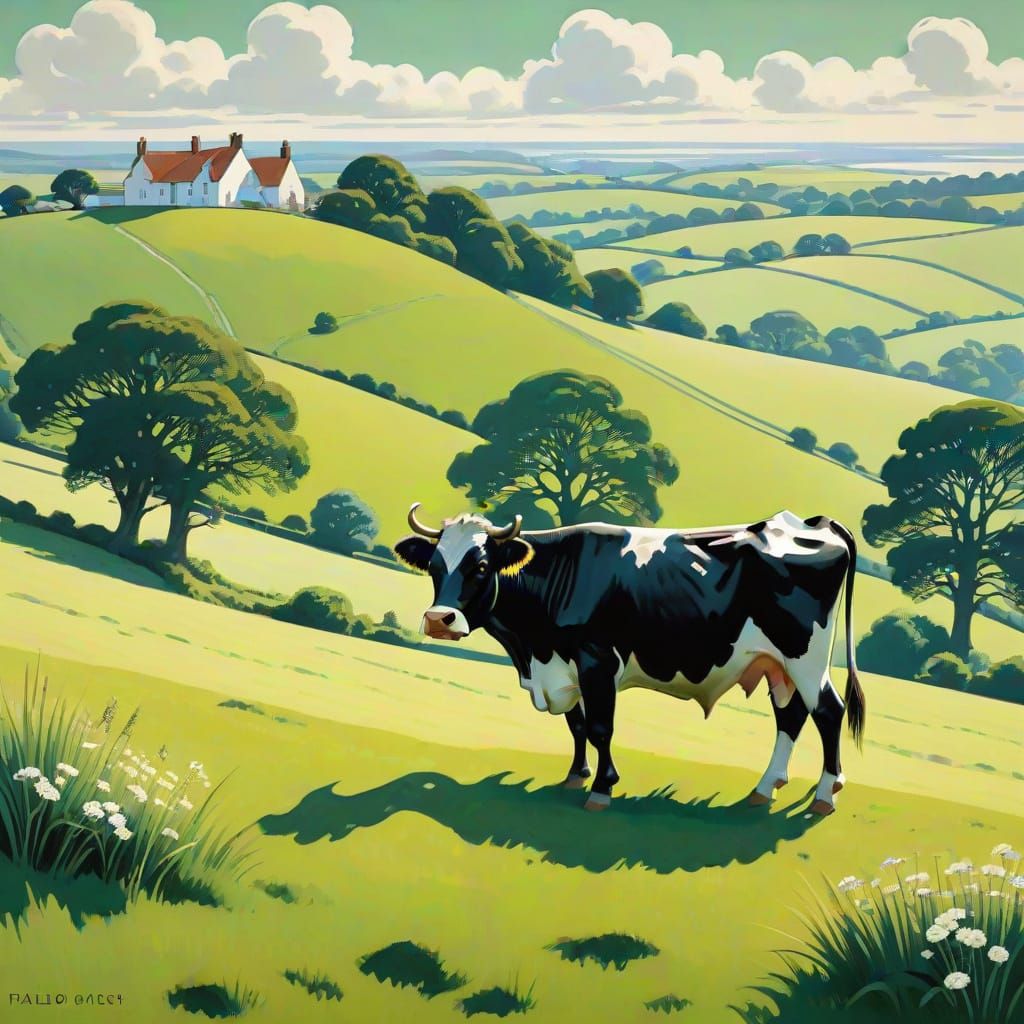 Dreamy Dorset Landscape with Art Deco Twist