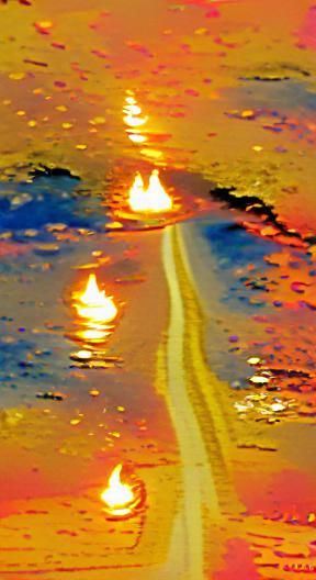 Heat Waves Shimmering Above a Road