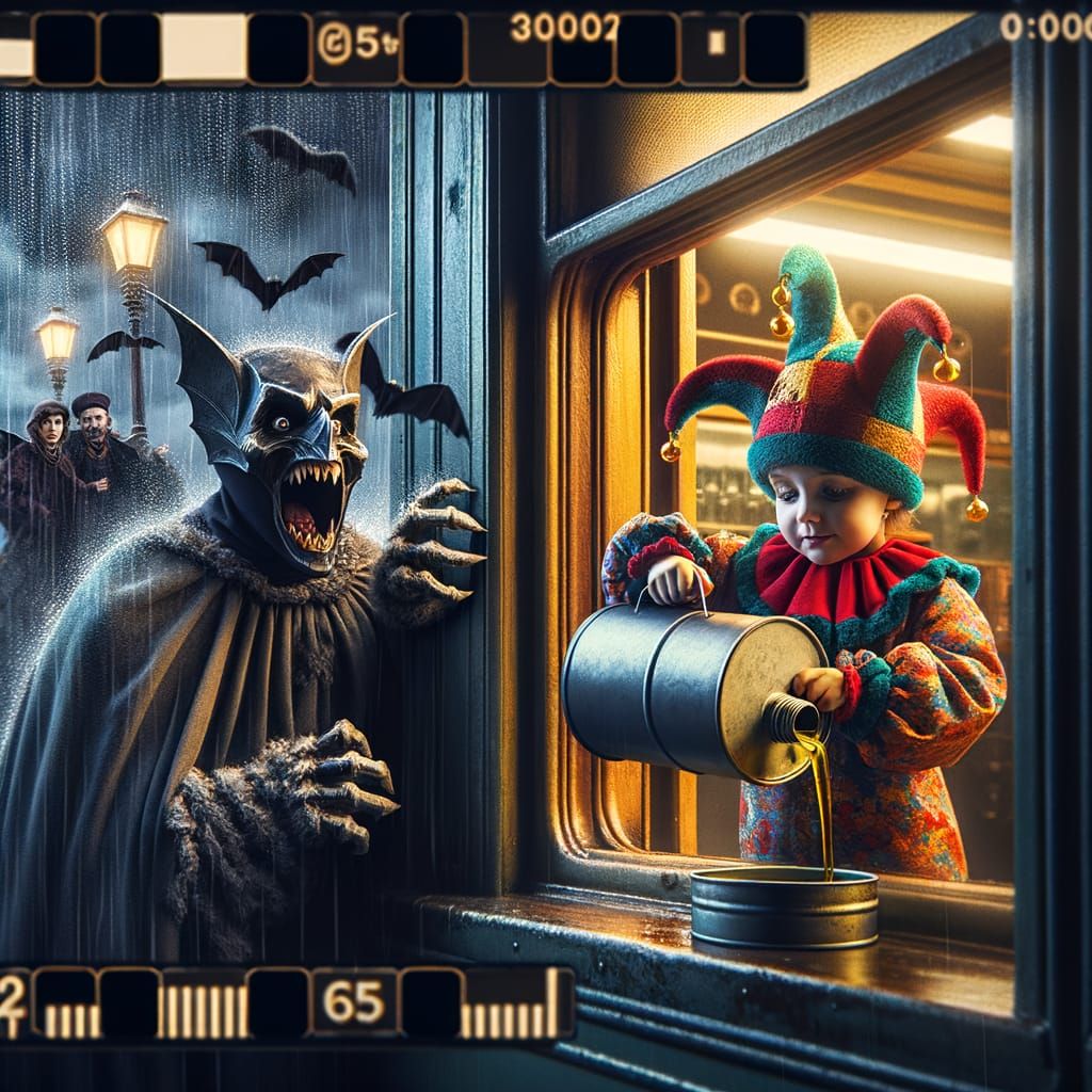 Dramatic Film Still: Jester and the Bat