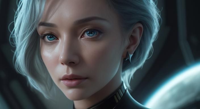 Star Trek Cyberpunk Android in Moody Hyperrealistic Portrait