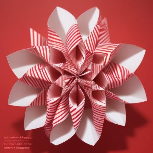 Origami Candy Cane Papercraft in 8K