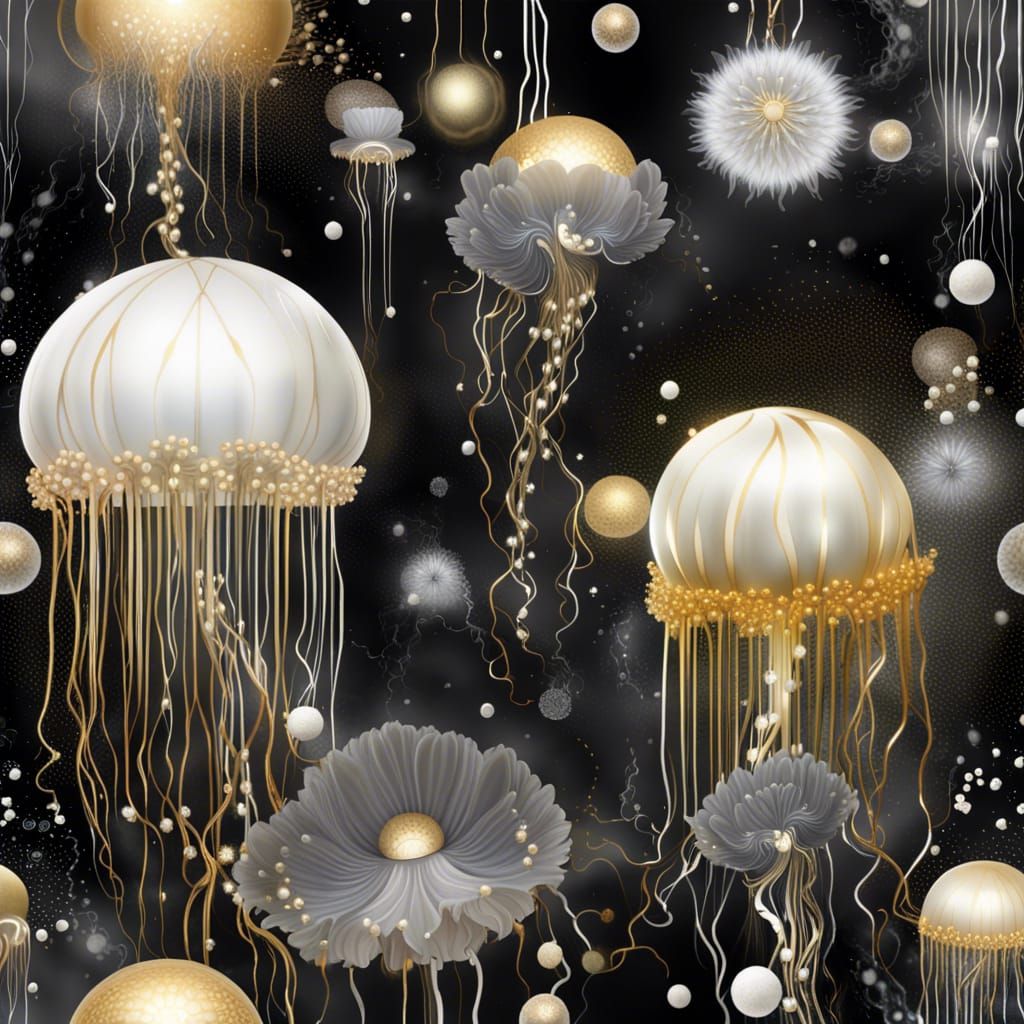 Jellyfish and Flowers in Space: Digital Matte Painting