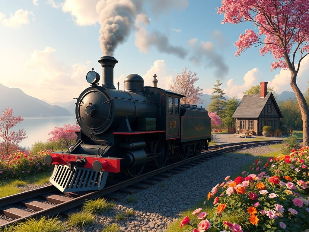 Airbrush Art, 3-D art, bas-relief. Rail painting, locomotive...