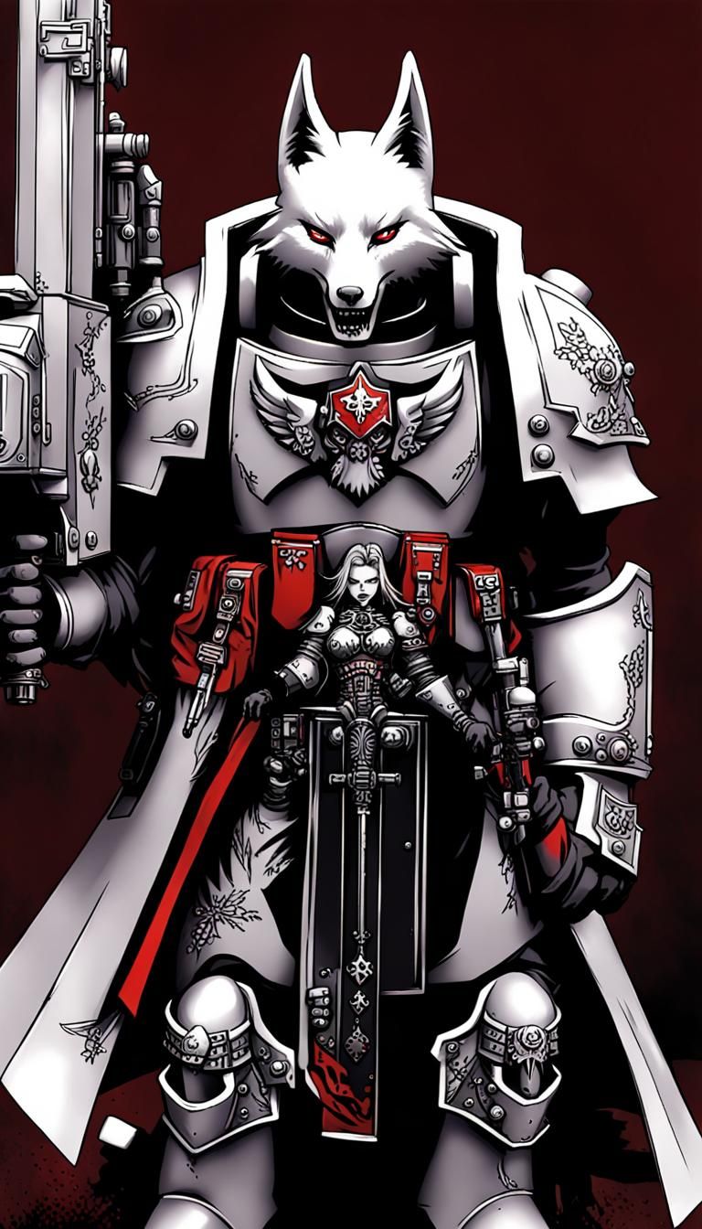 Adepta Sororitas Fox Warrior in Manga Style