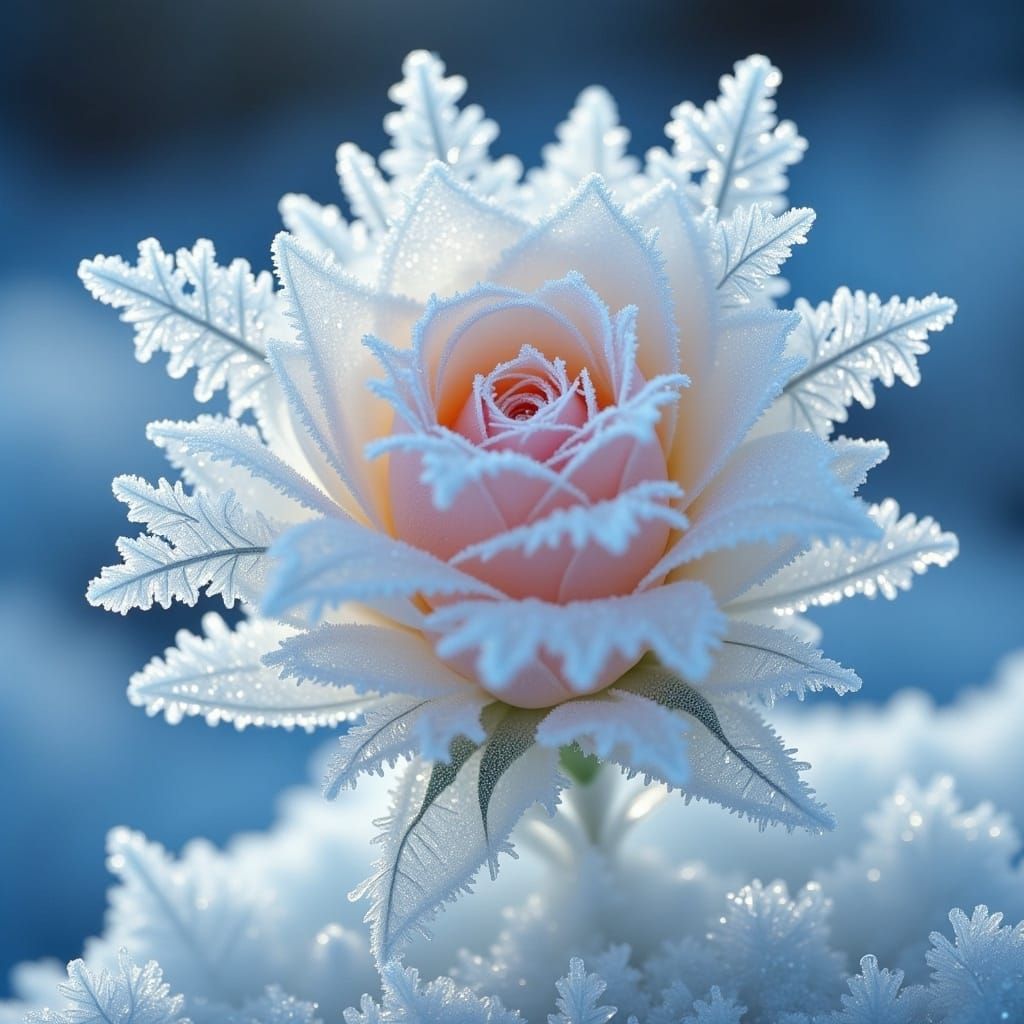 Ethereal Frost Rose in Crystallo